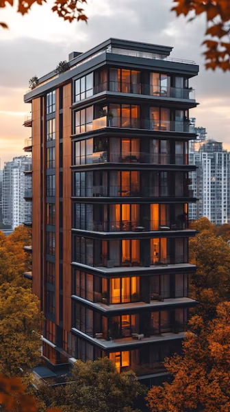 illustration-modern-apartment-building-with-balconies-sunset-with-autumn-trees_1088041-71936